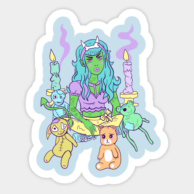 Pastel Goth Demon Girl Sticker by LunaElizabeth